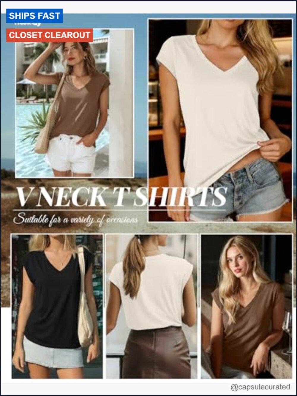 3 Pack Women's V Neck Cap Sleeve T Shirts Loose Fit Summer Tees - Picture 5 of 7